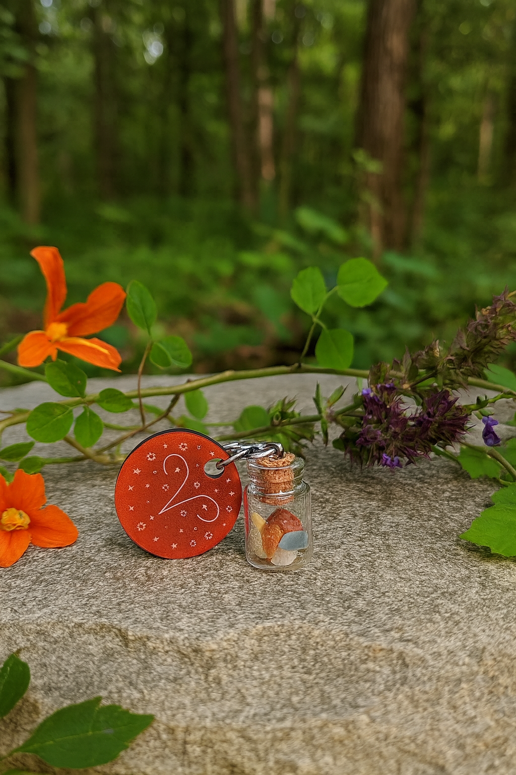 Aries Crystal Wish Jar Keychain