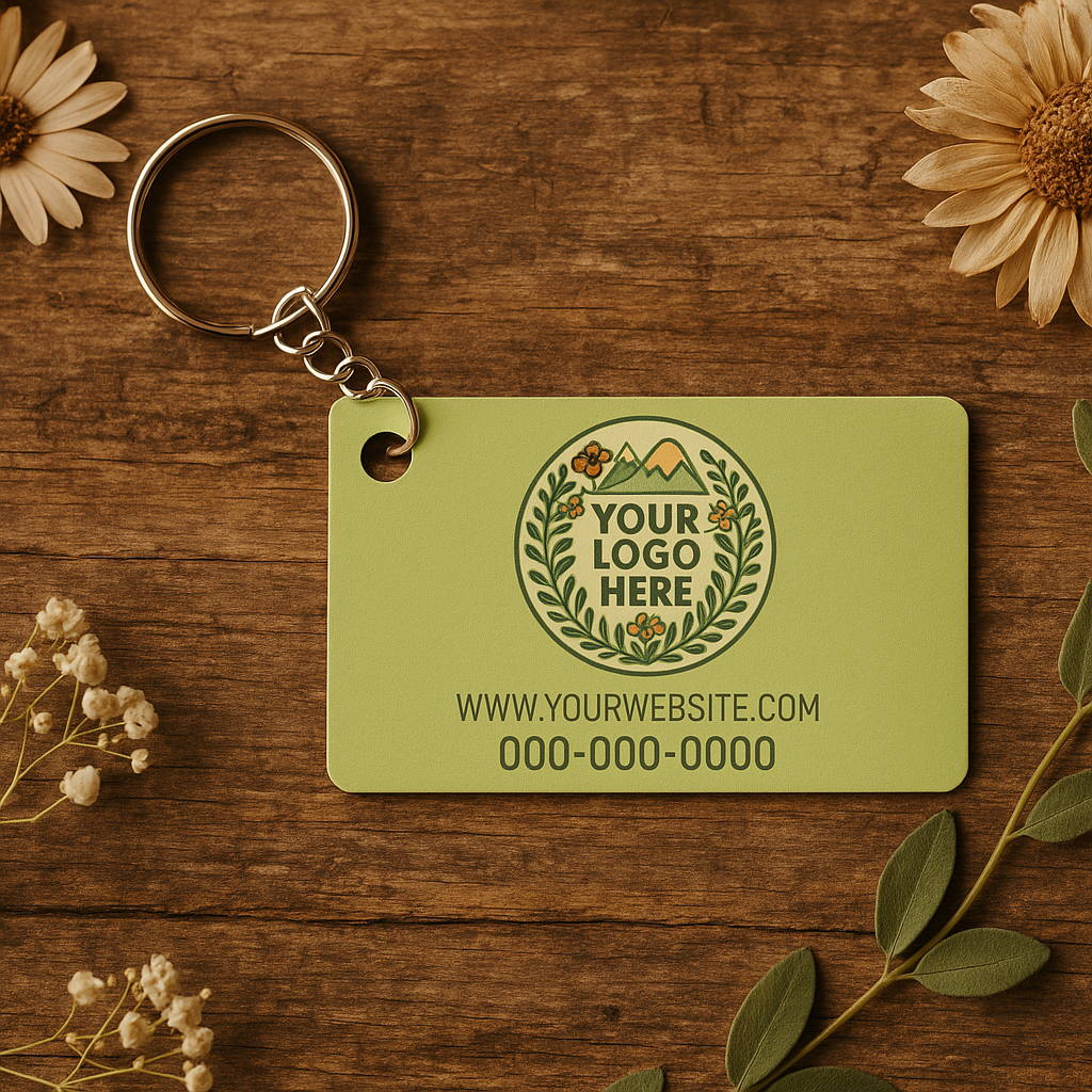 Custom Business Logo Keychain Simple