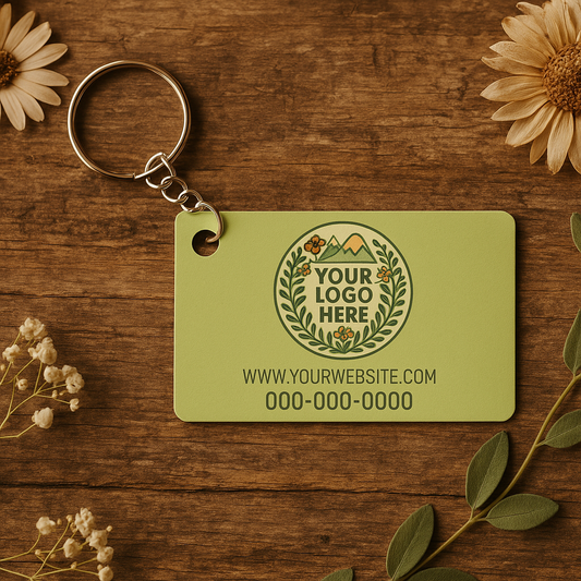 Custom Business Logo Keychain Simple