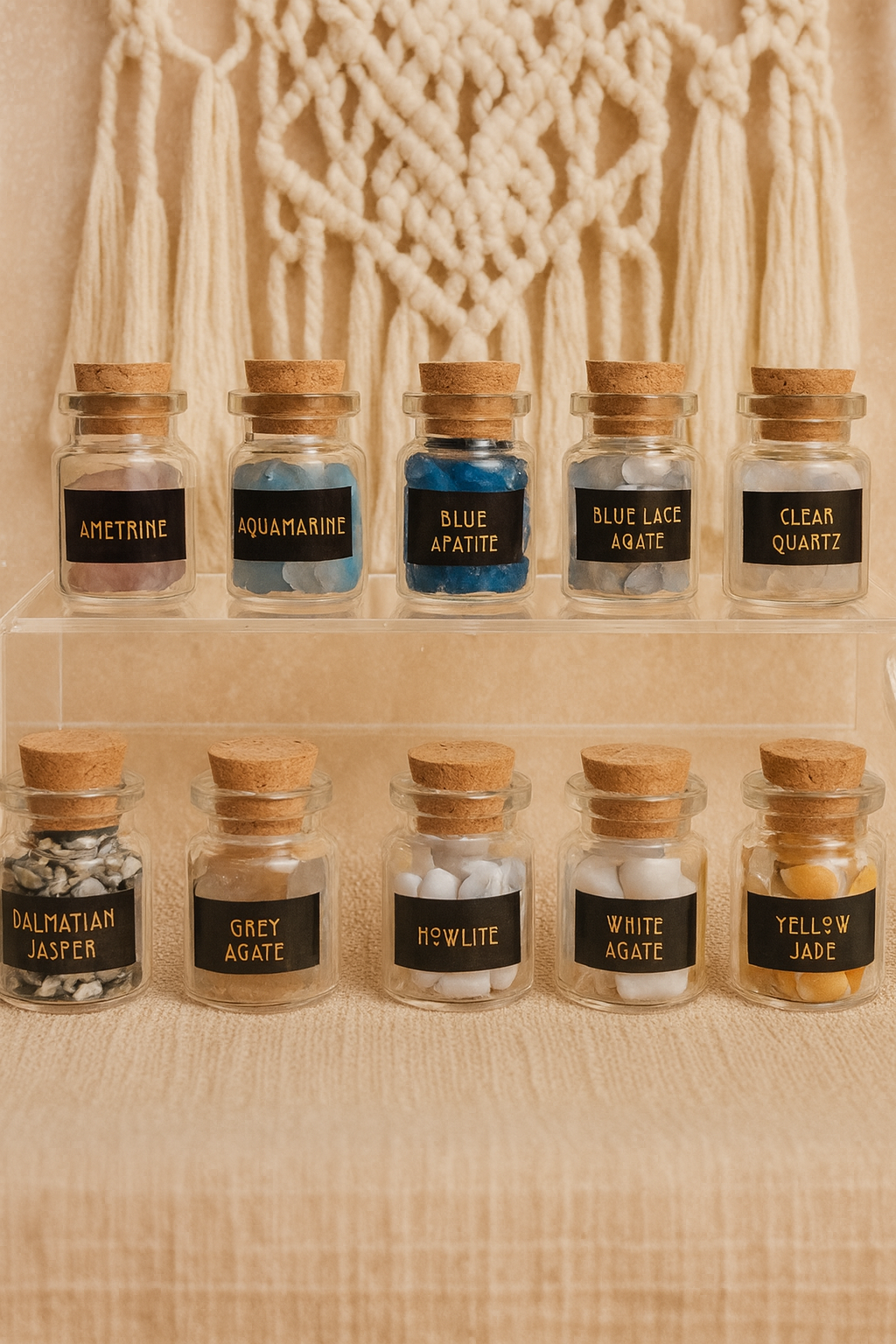 Gemini Crystal Wish Jar Keychain
