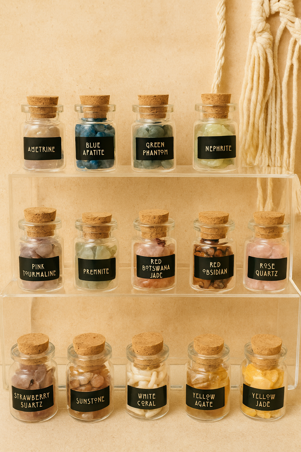Libra Crystal Wish Jar Keychain
