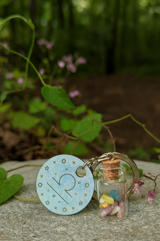 Libra Crystal Wish Jar Keychain
