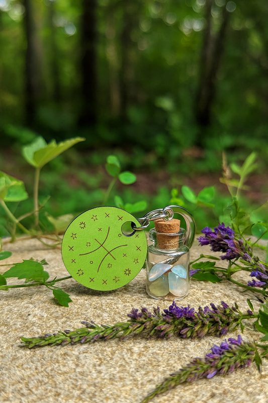 Pisces Crystal Wish Jar Keychain