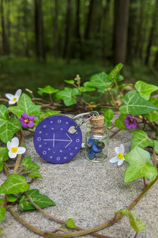 Sagittarius Crystal Wish Jar Keychain