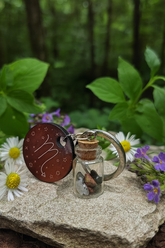 Scorpio Crystal Wish Jar Keychain