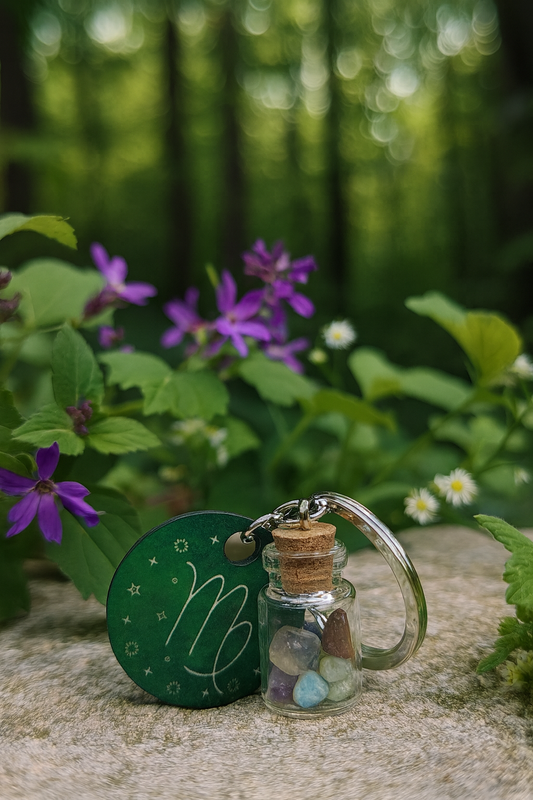 Virgo Crystal Wish Jar Keychain